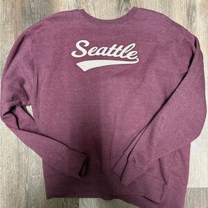 SEATTLE Maroon Long Sleeve Top